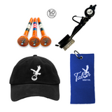 Talon Baseball Hat, Golf Towel, Tees & Brush Bundle