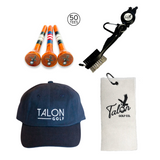 Talon Baseball Hat, Golf Towel, Tees & Brush Bundle