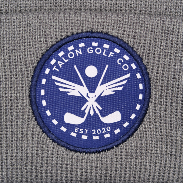Gray Knit Beanie w/ Navy Eagle Circle Logo