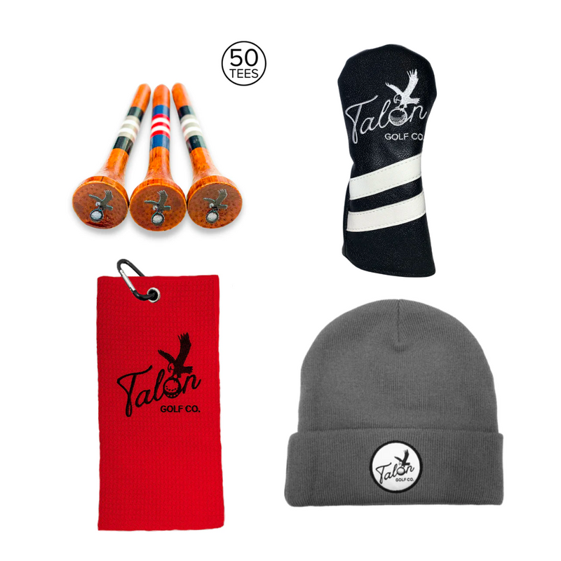 Talon Beanie, Golf Towel, Tees, & Headcover Bundle