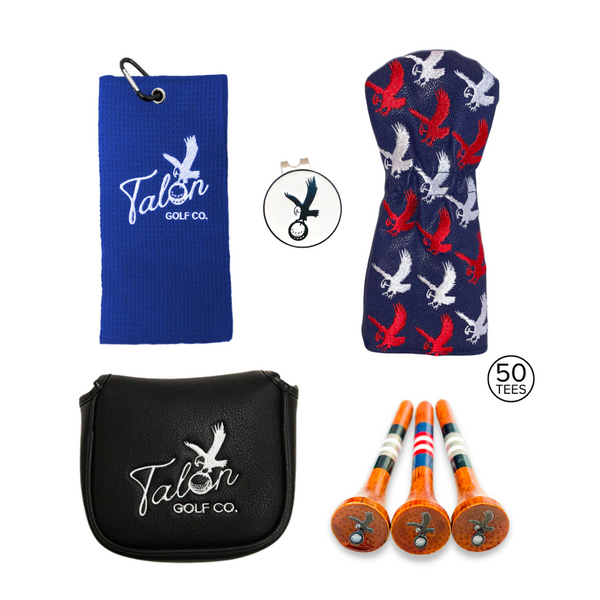 Talon Tees, Ball Marker, Towel, Headcover & Putter Cover Bundle