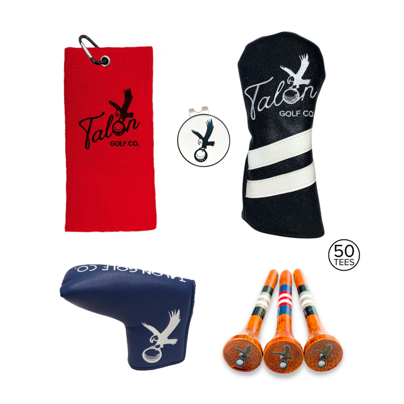 Talon Tees, Ball Marker, Towel, Headcover & Putter Cover Bundle