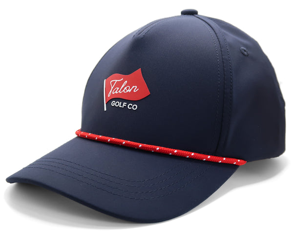 Blue Baseball Hat w/ Red Rope - Flag Logo