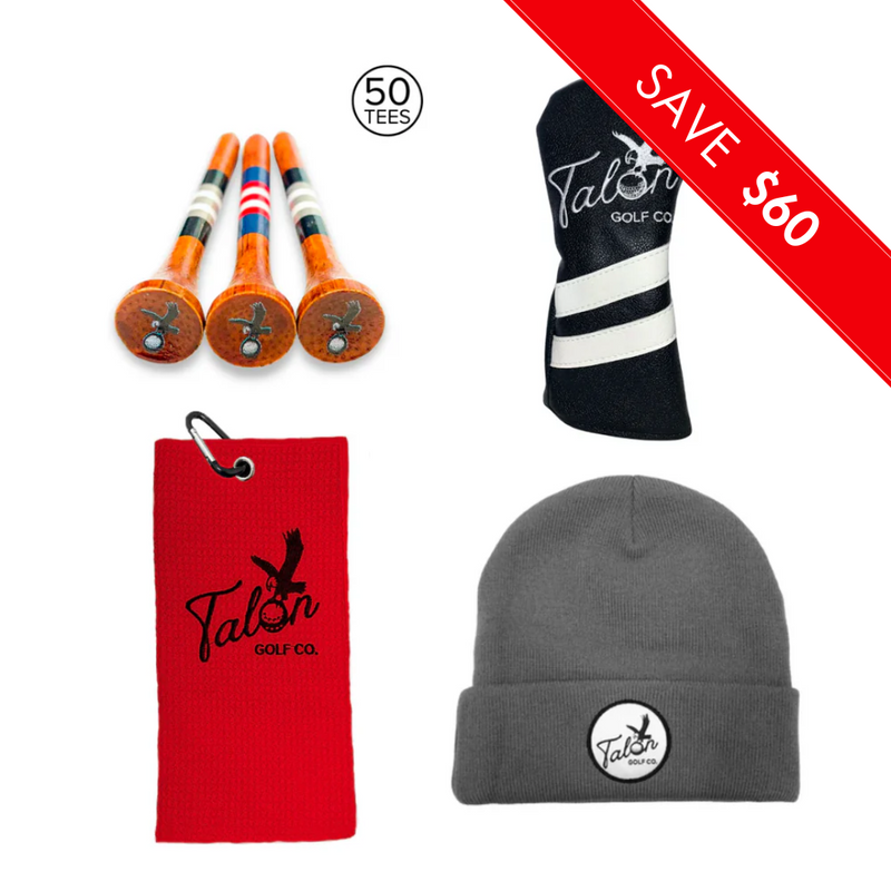 Talon Beanie, Golf Towel, Tees, & Headcover Bundle